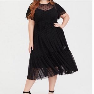 Sheer polka dot dress